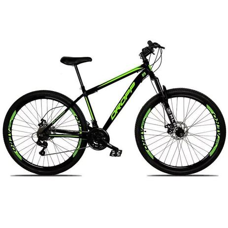 Bicicleta Aro 29 em Aço Freios Disco 21v Preto Verde Dropp - Dropp bikes Menor preço em Bicicleta Aro 29 em Aço Freios Disco 21v Preto Verde Dropp - Dropp bikes