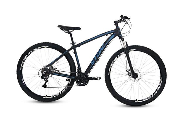 Bicicleta Aro 29 Equinox 21V Alumínio Azul - Stone Bike Menor preço em Bicicleta Aro 29 Equinox 21V Alumínio Azul - Stone Bike
