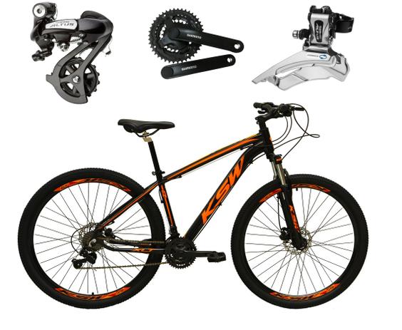 Bicicleta Aro 29 Ksw Xlt Câmbios Shimano Altus 24v K7 Alumínio Freios  Hidráulicos Garfo Com Trava Preta com Laranja Tam. 19 - Bicicleta -  Magazine Luiza