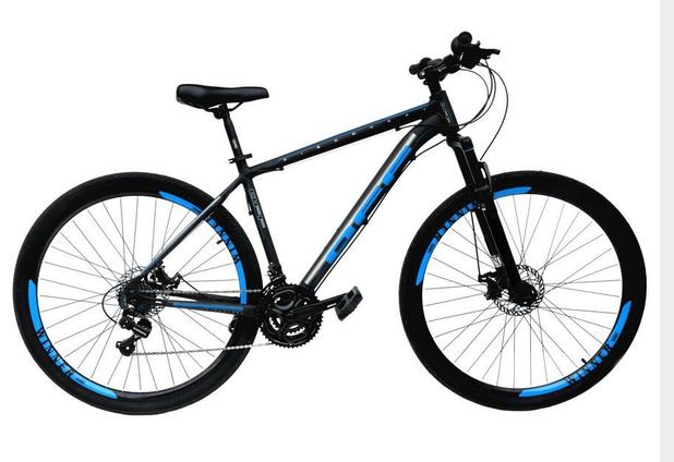 Bicicleta Aro 29 Off Alumínio Disco Suspensão Preto/Azul Tamanho:19 - Ello Bike Menor preço em Bicicleta Aro 29 Off Alumínio Disco Suspensão Preto/Azul Tamanho:19 - Ello Bike