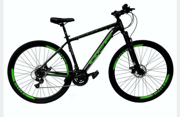 Bicicleta Aro 29 Off Alumínio Disco Suspensão Preto/Verde Shimano Quadro 17 - Ello Bike Menor preço em Bicicleta Aro 29 Off Alumínio Disco Suspensão Preto/Verde Shimano Quadro 17 - Ello Bike