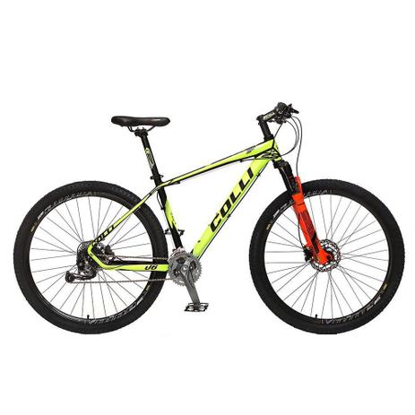 Bicicleta Aro 29 Quadro 17 Alumínio Freio Hidráulico 27v Shimano Alívio F11 Amarelo - Colli Bike Menor preço em Bicicleta Aro 29 Quadro 17 Alumínio Freio Hidráulico 27v Shimano Alívio F11 Amarelo - Colli Bike