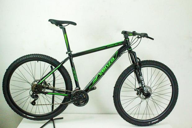 Bicicleta Aro 29 Venzo Kit Acera 21V Mecânico Preta e Verde Menor preço em Bicicleta Aro 29 Venzo Kit Acera 21V Mecânico Preta e Verde