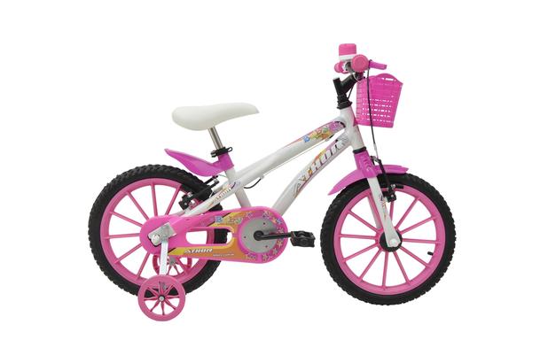Bicicleta athor aro 16 baby lux feminino com cestinha branca com kit rosa é boa?