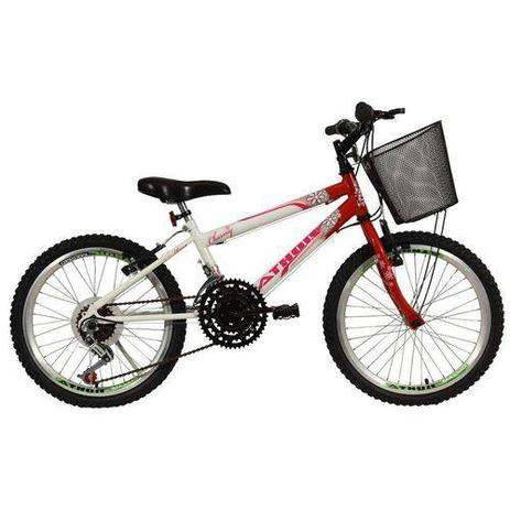 Bicicleta athor aro 20 mtb 18/m charmy feminino c/ cestão - vermelha Menor preço em Bicicleta athor aro 20 mtb 18/m charmy feminino c/ cestão - vermelha