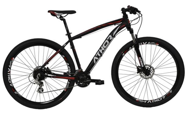 Bicicleta athor aro 29 android aluminio 24v shimano altus t-17 preta fosca c/ vermelho Menor preço em Bicicleta athor aro 29 android aluminio 24v shimano altus t-17 preta fosca c/ vermelho