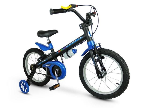 Bicicleta Bicicletinha Infantil Menino Aro 16 Apollo Preto Azul Nathor Menor preço em Bicicleta Bicicletinha Infantil Menino Aro 16 Apollo Preto Azul Nathor