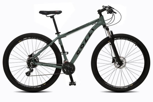Bicicleta Colli Aluminio Aro 29 Freio Disco Suspensão Dianteira com Kit Altus Shimano 24M Verde Militar Menor preço em Bicicleta Colli Aluminio Aro 29 Freio Disco Suspensão Dianteira com Kit Altus Shimano 24M Verde Militar