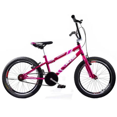Bicicleta Cross Bmx Aro 20 Ultra V Break Rosa Cromada Giant