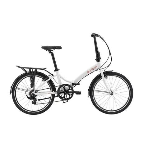 Bicicleta dobrável aro 24 com 6 marchas shimano quadro de alumínio branca - Rio XL (Branco) - Durban Menor preço em Bicicleta dobrável aro 24 com 6 marchas shimano quadro de alumínio branca - Rio XL (Branco) - Durban