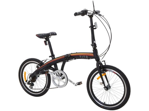 Bicicleta Dobrável Tito To Go Aro 20 7 Marchas - Câmbio Shimano Quadro Alumínio Freio V-brake