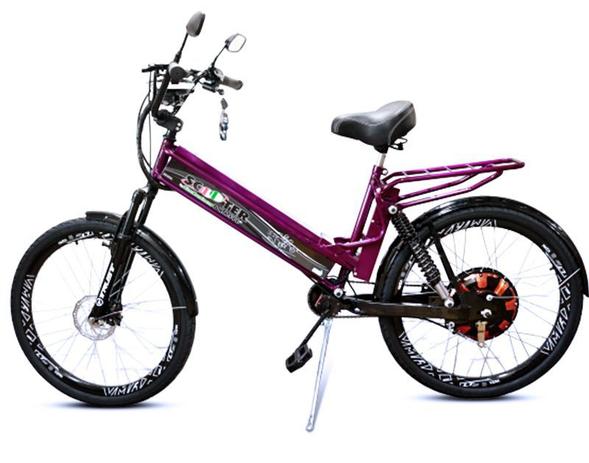 Bicicleta Eletrica Scooter Brasil 800W Aro 26 Com Suspensão e Garupa Violeta Menor preço em Bicicleta Eletrica Scooter Brasil 800W Aro 26 Com Suspensão e Garupa Violeta