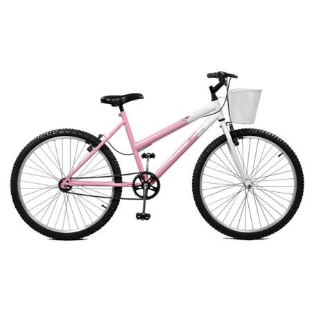 Bicicleta Feminina Serena Aro 26 Rosa e Branco Master Bike Menor preço em Bicicleta Feminina Serena Aro 26 Rosa e Branco Master Bike