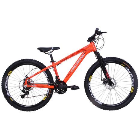 Menor preço em Bicicleta Freeride Aro 26 Alumínio Duplo Freio a Disco Jump Laranja Neon - Dalannio Bike