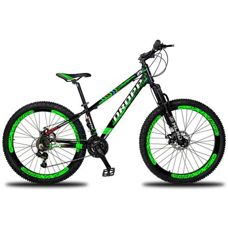 Bicicleta Freeride Aro 26 DROPP FR25 21v Câmbios Shimano Freio a Disco Menor preço em Bicicleta Freeride Aro 26 DROPP FR25 21v Câmbios Shimano Freio a Disco