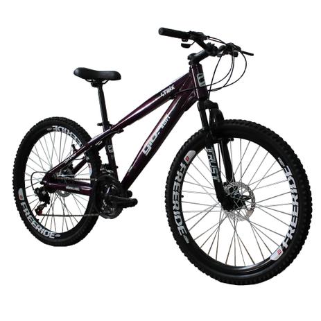 Bicicleta FRX/4Trix Freeride Aro 26 Freio a Disco 21 Velocidades Cambios Shimano Roxo Perolizado - Gios FRX Freeride Menor preço em Bicicleta FRX/4Trix Freeride Aro 26 Freio a Disco 21 Velocidades Cambios Shimano Roxo Perolizado - Gios FRX Freeride
