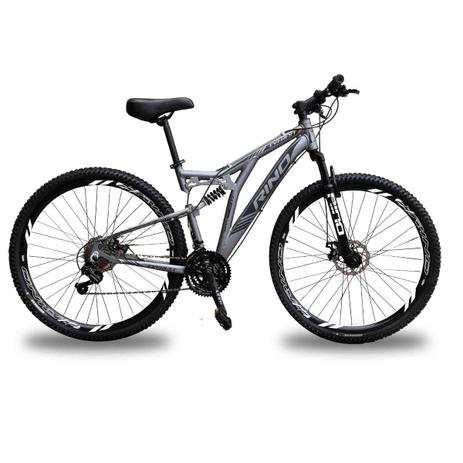 Bicicleta Full Everest 29 Freio a Disco - Cambios Shimano 2.0 - 21v - Rino-correta Menor preço em Bicicleta Full Everest 29 Freio a Disco - Cambios Shimano 2.0 - 21v - Rino-correta