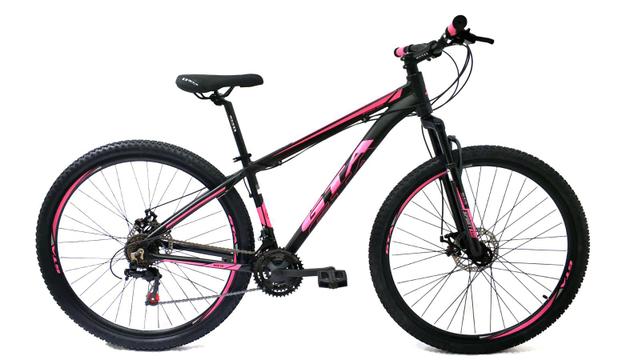 Bicicleta GTA NX11 Aro 29 Quadro 15 Alumínio Preto/Rosa 21V Trocador Yamada . Menor preço em Bicicleta GTA NX11 Aro 29 Quadro 15 Alumínio Preto/Rosa 21V Trocador Yamada .