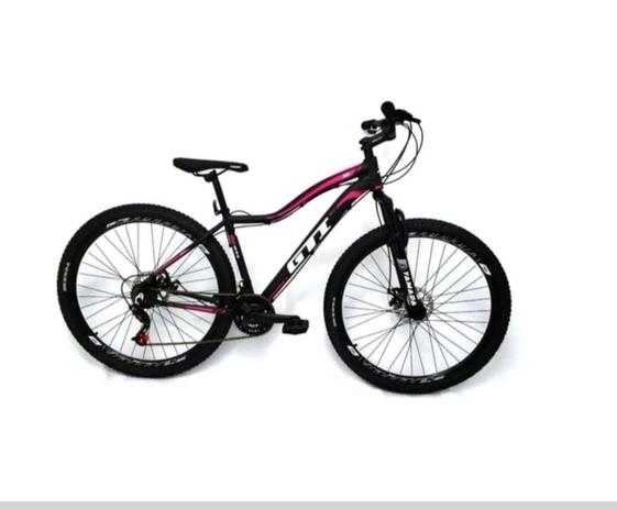 Bicicleta GTI aro 29 preta e rosa Menor preço em Bicicleta GTI aro 29 preta e rosa