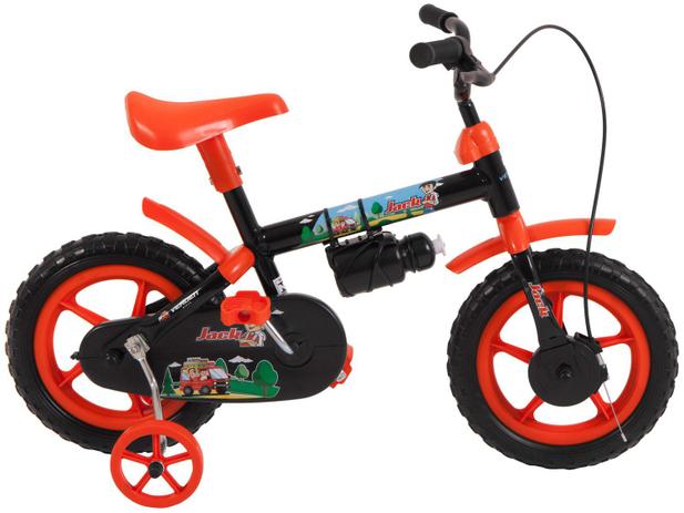Bicicleta Infantil Aro 12 Verden Jack - Preta e Laranja com Rodinhas Menor preço em Bicicleta Infantil Aro 12 Verden Jack - Preta e Laranja com Rodinhas