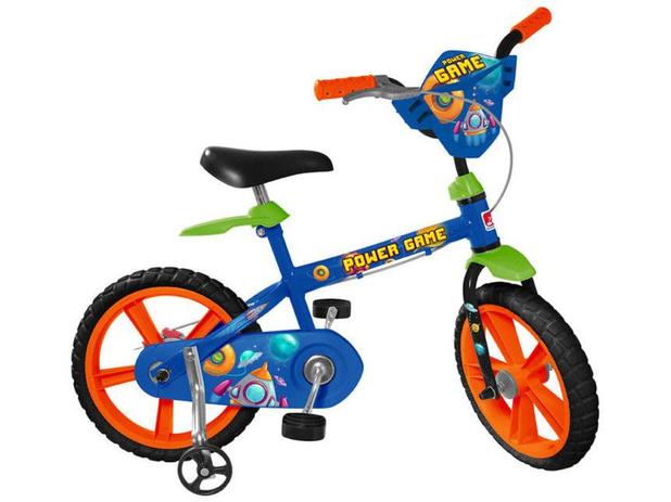 Bicicleta Infantil Aro 14 Bandeirante Power Game - Azul com Rodinhas Menor preço em Bicicleta Infantil Aro 14 Bandeirante Power Game - Azul com Rodinhas