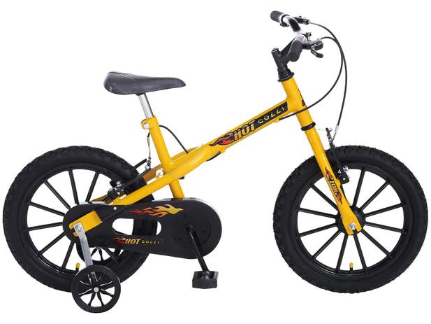 Bicicleta Infantil Aro 16 Colli Bike Hot Colli - Amarela com Rodinhas Freio V-Brake Menor preço em Bicicleta Infantil Aro 16 Colli Bike Hot Colli - Amarela com Rodinhas Freio V-Brake