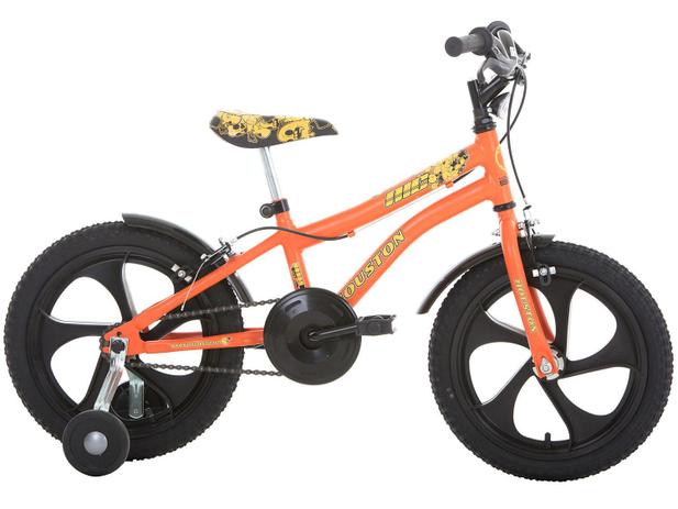 Bicicleta Infantil Aro 16 Houston Nic Laranja - com Rodinhas Menor preço em Bicicleta Infantil Aro 16 Houston Nic Laranja - com Rodinhas