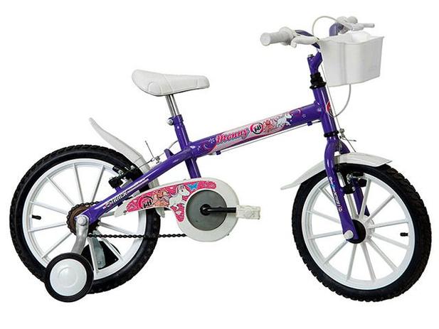 Bicicleta Infantil Aro 16 Track & Bikes Monny LM - Lilás Metálico com Rodinhas com Cesta