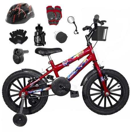 Bicicleta Infantil Aro 16 Vermelha Kit Preto C/ Capacete, Kit Proteção E Acelerador - Flexbikes é boa?