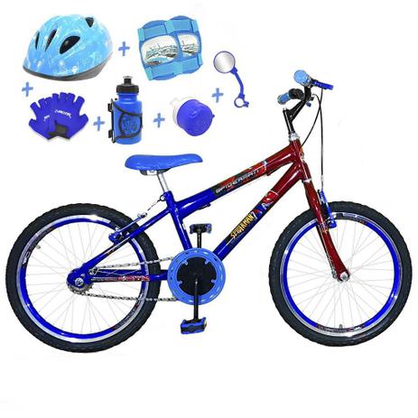 Bicicleta Infantil Aro 20 Azul Vermelha Kit E Roda Aero Azul C/ Capacete e Kit Proteção - Flexbikes é boa?