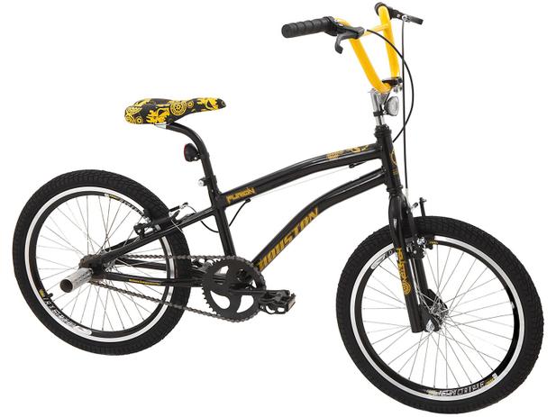 Bicicleta Infantil Aro 20 Houston Furion - Preto e Amarelo Freio V-Brake