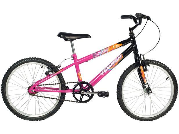 Bicicleta Infantil Aro 20 Verden Brave - Preta e Pink Freio V-Brake Menor preço em Bicicleta Infantil Aro 20 Verden Brave - Preta e Pink Freio V-Brake