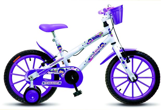 Bicicleta Infantil Colli Amorinha Aro 16 Branco / Roxo 103 (05) - Ds decor Menor preço em Bicicleta Infantil Colli Amorinha Aro 16 Branco / Roxo 103 (05) - Ds decor