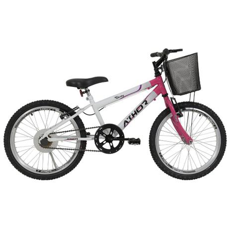Bicicleta Infantil Feminina Athor Charmy Aro 20 Com Cesto Menor preço em Bicicleta Infantil Feminina Athor Charmy Aro 20 Com Cesto