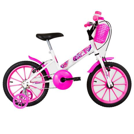 Bicicleta Infantil Ultra Bikes Aro 16 Branca E Rosa Com Rodinhas - Bicicleta  Infantil - Magazine Luiza