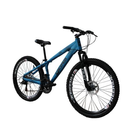 Bicicleta MTB Freeride Aro 26 Freio a Disco 21 Velocidades Cambios Shimano Azul Fosco - Gios FRX Freeride Menor preço em Bicicleta MTB Freeride Aro 26 Freio a Disco 21 Velocidades Cambios Shimano Azul Fosco - Gios FRX Freeride