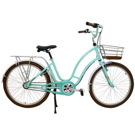 Bicicleta Retrô Vintage Antonella Aro 26 Verde Acqua - Nathor Menor preço em Bicicleta Retrô Vintage Antonella Aro 26 Verde Acqua - Nathor