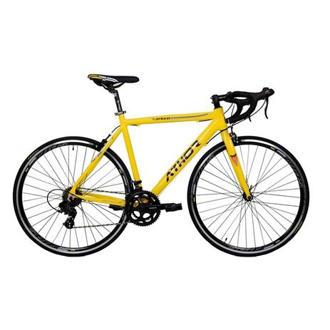 Bicicleta speed aro 700 aluminio amarela fosca athor - cd Menor preço em Bicicleta speed aro 700 aluminio amarela fosca athor - cd