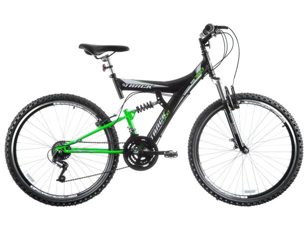 Bicicleta Track & Bikes TB 300 Aro 26 18 Marchas - Dupla Suspensão Quadro de Aço Freio V-Brake