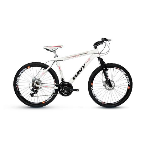 Bicicleta Wny Aro 26 Freio À Disco 21 Marchas Branca Menor preço em Bicicleta Wny Aro 26 Freio À Disco 21 Marchas Branca