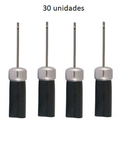 Bico de bola agulha para bomba de encher bola basquete, vôlei, futebol 30 unidades - Produto nacional Menor preço em Bico de bola agulha para bomba de encher bola basquete, vôlei, futebol 30 unidades - Produto nacional