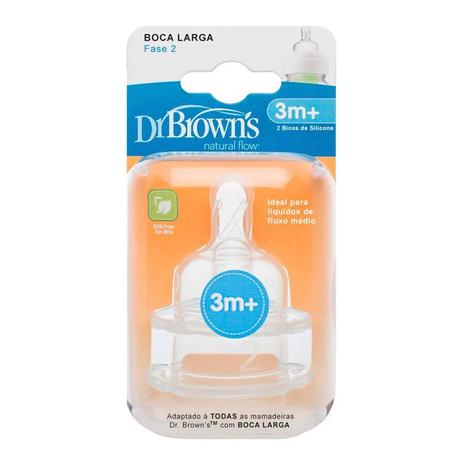 Bico de Mamadeira 3m+ 2Un. - Dr Browns - Drbrowns Menor preço em Bico de Mamadeira 3m+ 2Un. - Dr Browns - Drbrowns