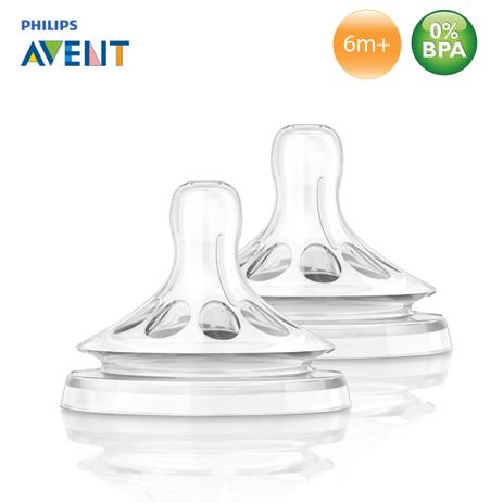 Bico de Silicone para Mamadeira Pétala AVENT - 2 un para 6m+ (Fluxo Rápido) Menor preço em Bico de Silicone para Mamadeira Pétala AVENT - 2 un para 6m+ (Fluxo Rápido)