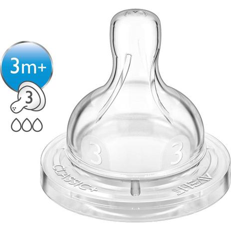 Bico Mamadeira Classic Fluxo Variavel (3M+) Philips AVENT SCF635/27 - 2 Unidades Menor preço em Bico Mamadeira Classic Fluxo Variavel (3M+) Philips AVENT SCF635/27 - 2 Unidades