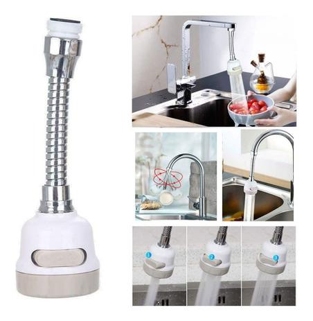 Bico Prolongador Torneira Chuveirinho Arejador Gira 360 Flex - Exclusivo Menor preço em Bico Prolongador Torneira Chuveirinho Arejador Gira 360 Flex - Exclusivo