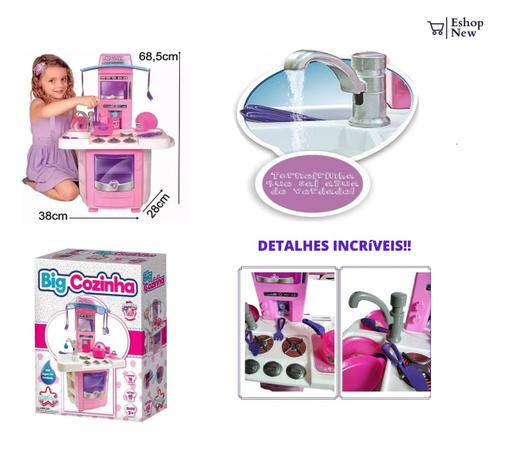 Cozinha big star infantil pia sai água completa Clearance