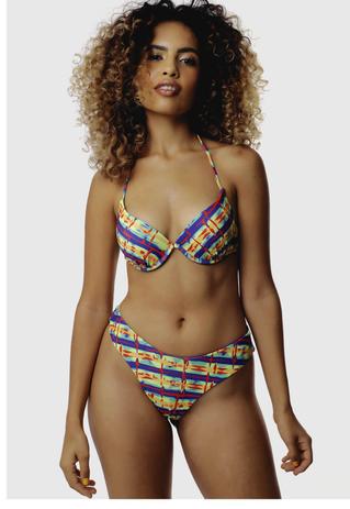 Biquíni Calcinha Tanga com Top Bojo Sob Estampado Colorido - Conjunto de  Biquíni - Magazine Luiza