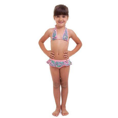 Biquíni infantil cortininha rose best fit Menor preço em Biquíni infantil cortininha rose best fit
