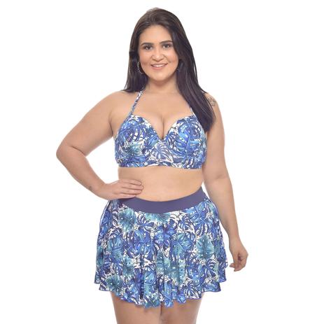 biquíni plus size com saia