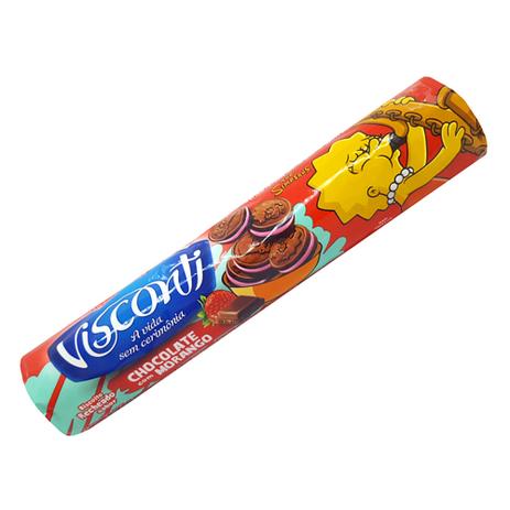Biscoito Recheado Chocolate/Morango 125g - Visconti Menor preço em Biscoito Recheado Chocolate/Morango 125g - Visconti